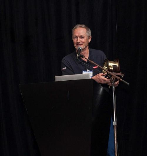 United States Sailboat Show - Alistair Murray with the Sailing Industry Distinguished Service Award. © Heather Ford